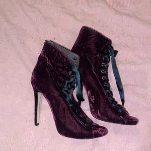 Steve Madden Burgundy Velvet Boots